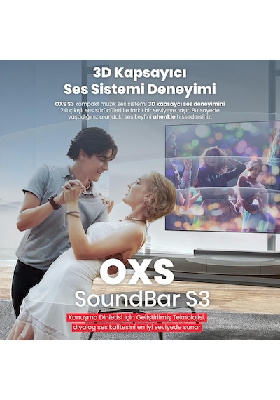 Oxs S3 Tv Için Ses Barları, Dahili Subwoofer İle Ev Sineması Ses Sistemi