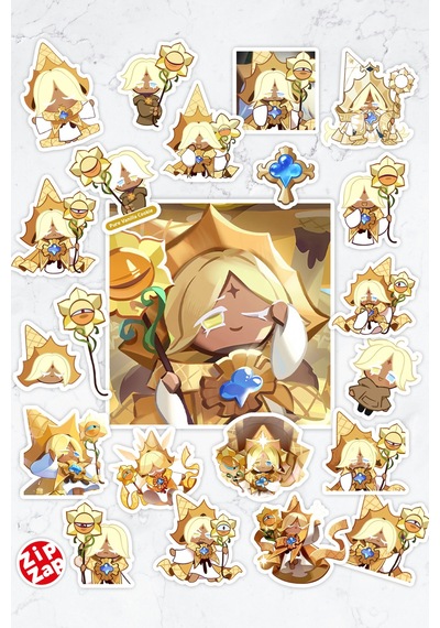 Pure Vanilla Cookie Run Kingdom Telefon Laptop Bullet Journal Yapışkanlı Folyo Sticker Paketi 22 Adet Çok Renkli