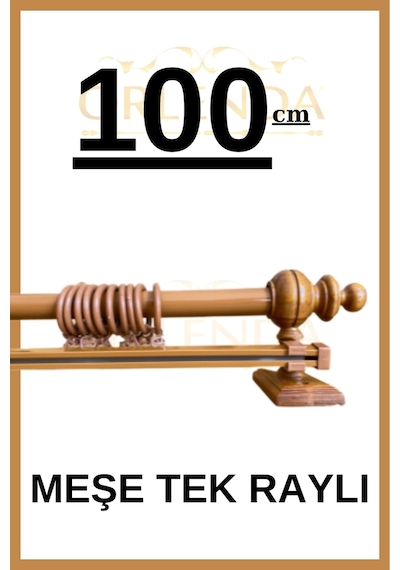Rustik Perde Askısı Meşe 100cm - Ahşap Rustik Meşe
