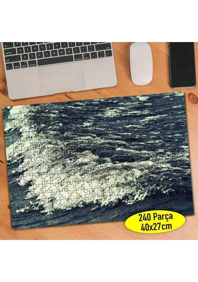 Beyaz Köpük Dalgalı Deniz Manzarası 240 Parça Puzzle Yapboz-3487