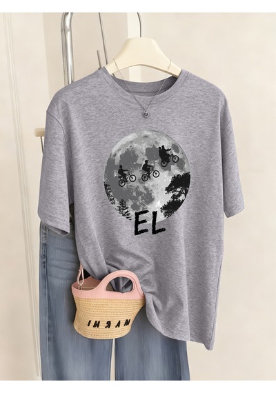 Noıssey Urban Pop Graphic Kadın Tişört Koleksiyonukod 5520 Gri