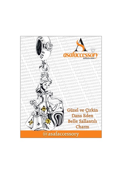 Güzel Ve Çirkin Belle Prenses Charm Asafaccessory Sarı