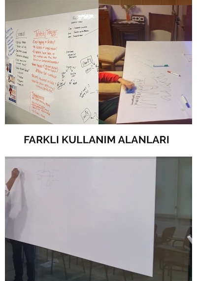 Yapışkanlı Beyaz Yazı Tahtası Sticker Board 45 X 200 Cm Çizim Tah