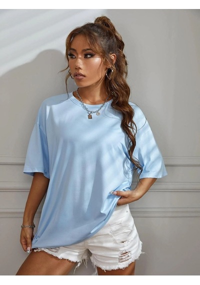 Good Things T-shirt - Bebe Mavisi Baskılı Oversize Bisiklet Yaka Kısa Kol Tişört Bebe Mavisi Good Things T-shirt - Bebe Mavisi Baskılı Oversize Bisiklet Yaka Kısa Kol Tişört Bebe Mavisi