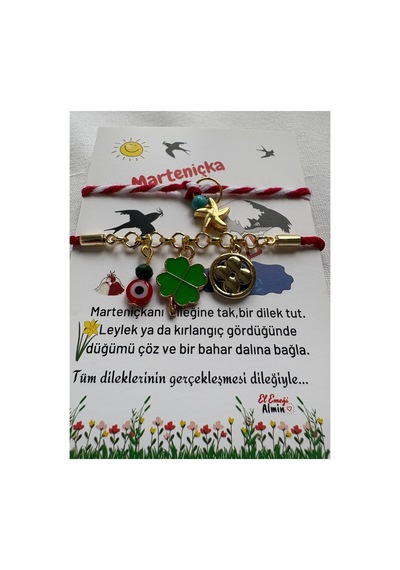Yeşil Yonca Bileklik Ve Marteniçka Açık Yeşil Yonca Açık Yeşil Yonca