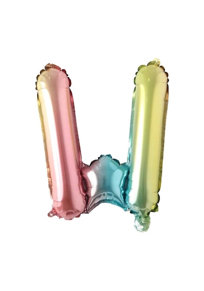 W Harf Gökkuşağı Folyo Balon16 İnç 36 cm