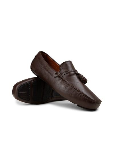 Deery Erkek Kahverengi Hakiki Deri Püsküllü Makosen - E0950mkhvc02