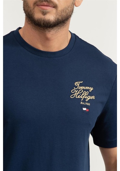 Erkek Pamuklu Regular Fit Kısa Kollu Lacivert T-shirt Mw0mw38334-daf Lacivert