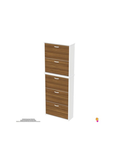Modilayn Verve Asma Kapı Önü 72x194x26 Cm Lik 3 Düşer Kapak 10 Göz Bölmeli Ayakkabılık Beyaz - Ceviz Modilayn Verve Asma Kapı Önü 72x194x26 Cm Lik 3 Düşer Kapak 10 Göz Bölmeli Ayakkabılık Beyaz - Ceviz