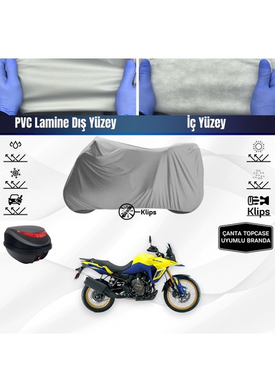 Suzukı V-strom 800 De Motosiklet Brandası Arka Çanta Uyumlu Beden Motosiklet Branda