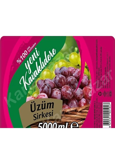 Üzüm Sirkesi 5 Lt Turşuluk Ve Salatalar İçin Doğal Fermente Sirke