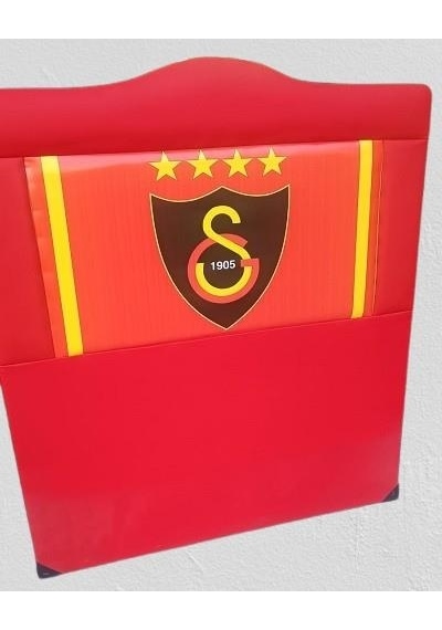 Dk Taraftar Gs Model Suni Deri Kırmızı Kumaş El Yapım Tek Kişilik Başlık 90 CM