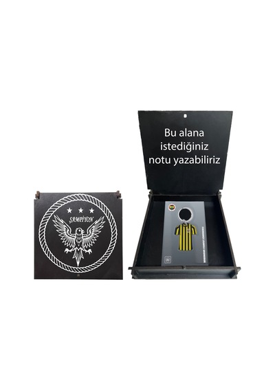 Fenerbahçe Lisanslı Çubuklu Forma Çift Taraflı Anahtarlık Kanarya Ahşap Kutulu Sarı - Lacivert