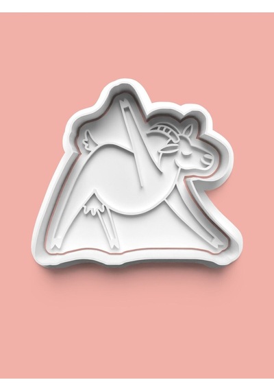 Yoga Yapan Keçi Figürü Kurabiye Kalıbı Ve Şeker Hamuru Kalıbı 4'lü Set 0250-set