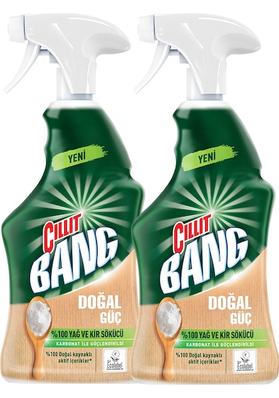 Cillit Bang Doğal Güç Mutfak Temizleyici %100 Yağ ve Kir Sökücü Karbonatlı Sprey 2 x 750 ML