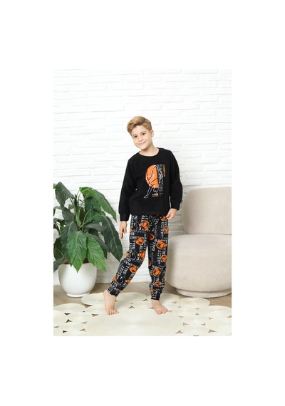 Modanino Erkek Çocuk Welsoft/polar Kumaş Pijama Takımı 12491 Siyah