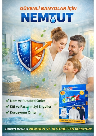 Rutubet Giderici Nem Emici Koku Küf Ve Korozyon Önleyici 1 Kutu 2 Paket 1 Kg