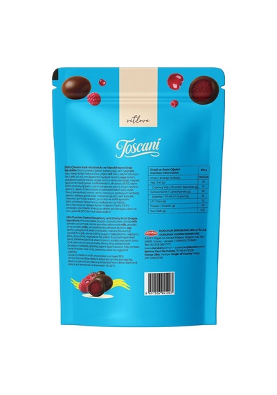 Sütlü Çikolata Kaplı Ahududu Ve Vişneli Meyve Draje 2 X 60gr