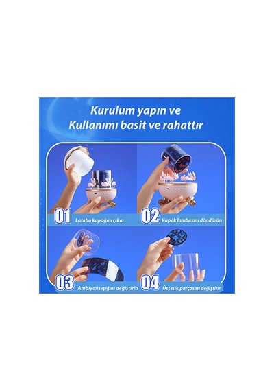 Atlı Karınca Tavşan Temalı Projektör Gece Lambası Işıklı Tavşan Projeksiyon Lamba Çocuk Gece Lamba Pembe