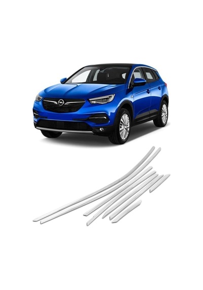 Opel Grandland 2017+ Paslanmaz Krom Cam Çerçeve Çıtası Seti 48612