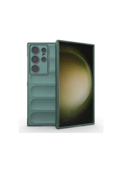 Cosmotex Newface Samsung Galaxy Uyumlu  S24 Ultra Kılıf Optimum Silikon - Koyu Yeşil