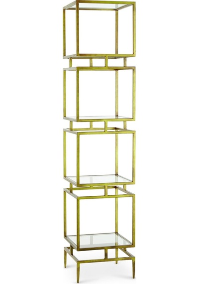 Olope Gold Metal 4 Raflı Kitaplık Çiçeklik Gümüşlük Duvar Rafı