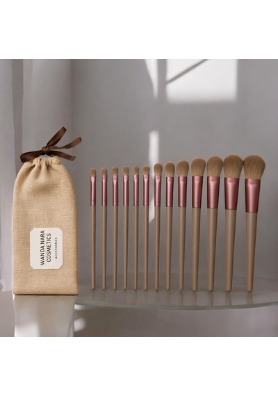 Wanda Nara Cosmetics Profosyonel Premium Beauty Kahve-gri Makyaj Aplikatör Fırçası 13 Lü Set
