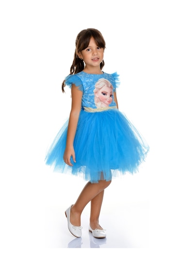 Mnk Baby & Kids Kız Çocuk Parti Kostüm Elbisesi M00674 Mavi
