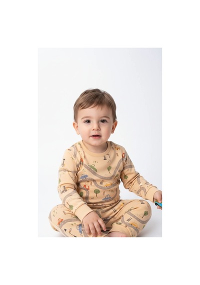 Mou&kou 1-4 Yaş Erkek Çocuk %100 Pamuk Penye Uzun Kollu Pijama Takımı Araba Desenli Turuncu Mou&kou 1-4 Yaş Erkek Çocuk %100 Pamuk Penye Uzun Kollu Pijama Takımı Araba Desenli Turuncu