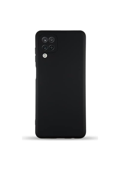 Galaxy A12 İle Uyumlu Kapak İçi Kadife Kamera Korumalı Lansman Silikon Kılıf - Siyah 50 x 22