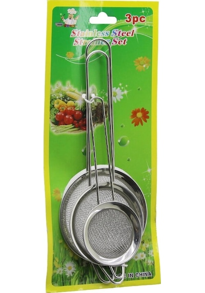 3pcs Set Mini 5-7-8cm Tel Süzgeç Metal Çerçece Metal Sap 8.5-10.5-10.5cm 5468 Çok Renkli