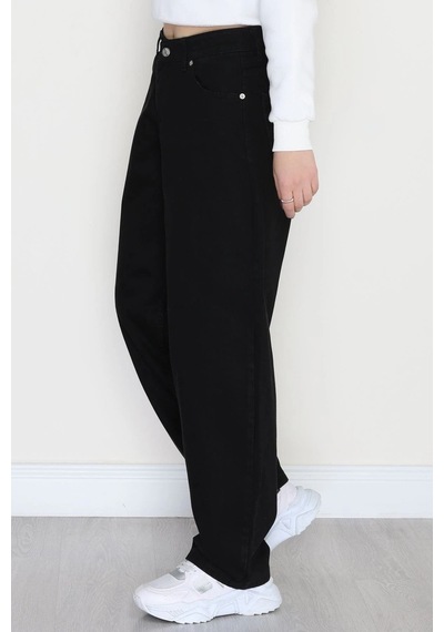 Modi Baggy Kot Pantolon Siyah - 31158.2059. Altın - Siyah