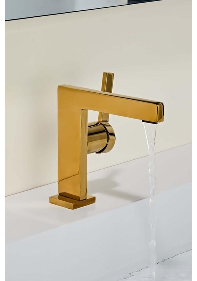 Sera Kısa Lavabo Bataryası Parlak Altın
