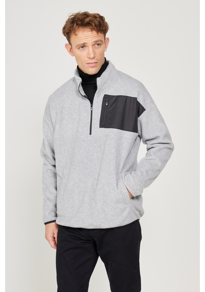 AC&Co / Altınyıldız Classics Erkek Gri Melanj Oversize Fit Geniş Kesim Bato Yaka Cep Detaylı Fermuarlı Isı Tutan Polar Sweatshirt 4A5222100216GMJXL AC&Co / Altınyıldız Classics Erkek Gri Melanj Oversize Fit Geniş Kesim Bato Yaka Cep Detaylı Fermuarlı Isı Tutan Polar Sweatshirt 4A5222100216GMJXL
