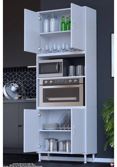 Bade 85 Cm Fırın Dolabı 4 Kapaklı Açık Raflı Çok Amaçlı Mutfak Kiler Dolabı Banyo Dolabı Boy Dolabı Beyaz Bade 85 Cm Fırın Dolabı 4 Kapaklı Açık Raflı Çok Amaçlı Mutfak Kiler Dolabı Banyo Dolabı Boy Dolabı Beyaz