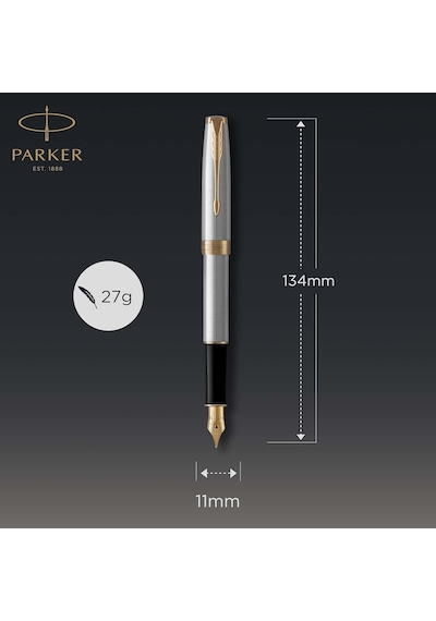 Parker Sonnet Paslanmaz Çelik Altın Tasarımlı Dolma Kalem, Orta K Diğer
