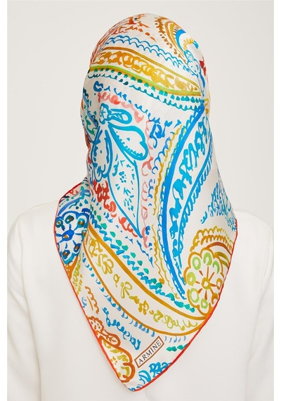 Armine Twill İpek Eşarp 23ka9037 31 - Turuncu