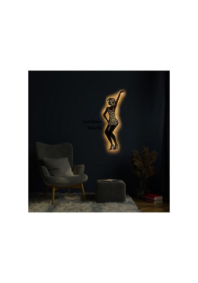 Led Işıklı Dans Temalı Tablo Aidan Dekoratif Gece Lambası Sarı - 737247817 Sarı