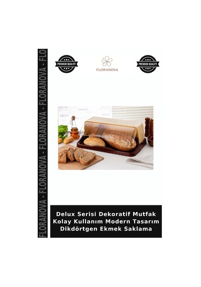 Delux Serisi Dekoratif Mutfak Kolay Kullanım Modern Tasarım Dikdörtgen Ekmek Saklama Çok Renkli