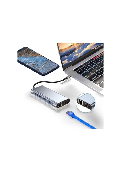 Cosmostech Apple Uyumlu MacBook Pro Air Type-c 11 In 1, 4k Hdmı, Hub, Çevirici