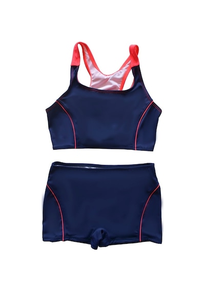 Endeep Kız Çocuk Şortlu Lacivert Yüzücü Bikini Takımı Lacivert