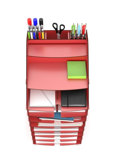 Design Otto Tower Masaüstü Organizer 10 Kat A4 Evrak Rafı Kırmızı - 90845809 Kırmızı