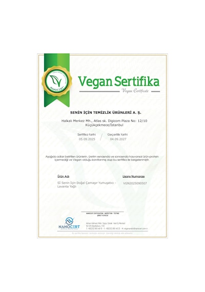 Si Senin İçin %100 Doğal Çamaşır Yumuşatıcı Lavanta Yağlı 1 Lt. Tekli