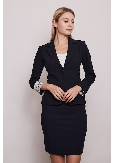 Jument Yakalı Flato Cepli Kolu Duble Uzun Kol Ofis Şık Blazer Kumaş Ceke (512163501)