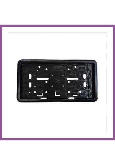Bezos Çerçeveli Motosiklet Plakalık Plaka Altlığı Siyah 26x17cm 1 Adet Rengaren