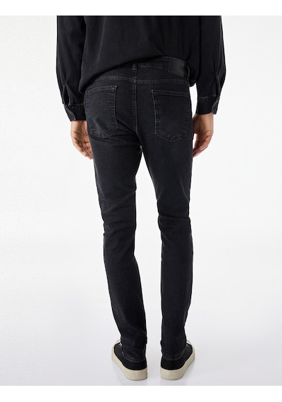 Koton Pamuklu Dar Kesim Normal Bel Skinny Jean Pantolon - Michael Jean Siyah 7wam40086nd