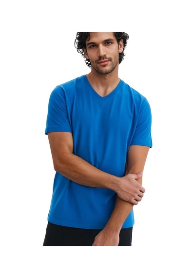 Arma Ar-ma Erkek V Yaka Tişört Baskisiz Basic Örme Kumaş Regular Fit %100 Pamuk 30/1 Penye Süprem Y31364408102 Mavi-m2 Arma Ar-ma Erkek V Yaka Tişört Baskisiz Basic Örme Kumaş Regular Fit %100 Pamuk 30/1 Penye Süprem Y31364408102 Mavi-m2