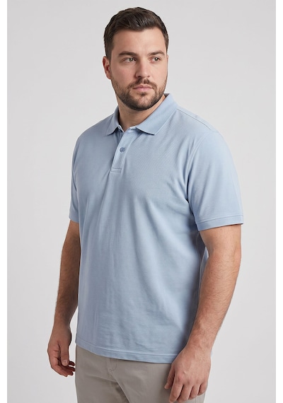 Tommy Life Buz Mavi Polo Yaka Büyük Beden Battal Erkek T-shirt - 88511