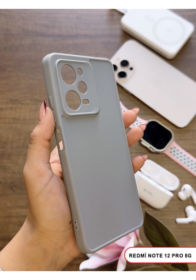 Redmi Note 12 Pro 5g Uyumlu Kamera Korumalı Darbeye Dayanıklı Renk Atmayan Keep Silikon Kılıf Gri