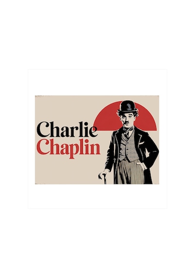 Charlie Chaplin Retro Posteri Dekoratif Mdf Tablo